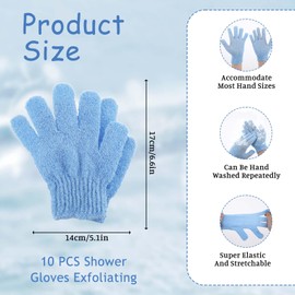 BOHUIZ 5 Pairs Exfoliating Gloves, Exfoliating Gloves, Body Shower Glove for Shower, Spa, Massage