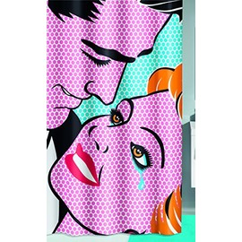 Kleine Wolke Kiss, Shower Curtain, 180x200 cm, Multicolor, Polyester Multicolour, 200 x 180 x 2 cm