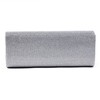 Damara Womens Oblique Flap Glitter Clutch Handbags,red