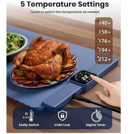 Electric Warming Tray, Full Surface Heating, Portable Food Warmer Rolling Silicone Mat, Food Warmer for Parties FeaturesFoldable Design & Fast Heating, Warming Plate for Buffet