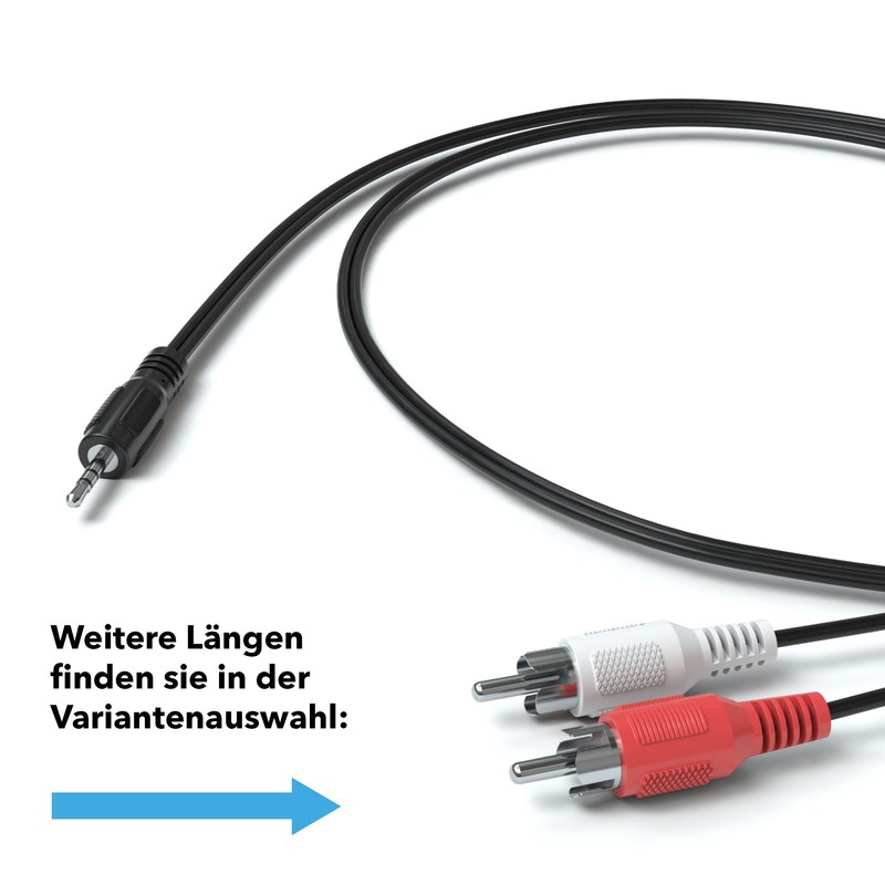 JAMEGA - 1 m RCA Audio Cable Stereo 3.5 mm