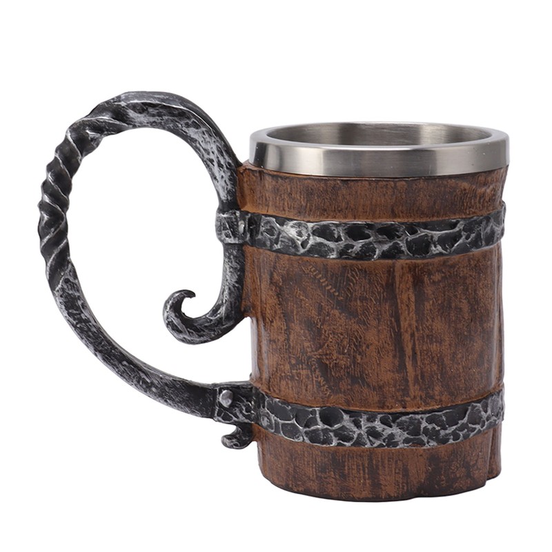 Viking Beer Mug with Handle 304 Stainless Steel Double Wall
