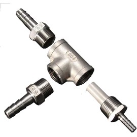 Home Brewing Stainless Steel Diffusion Stone Inline oxygenation Aeration Aerator Kit Oxygenation Diffuser for Wort Chiller Kettle Pump Beer Brewing