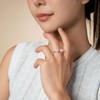 Silver Pearl Rings for Women - Adjustable Open Statement Finger