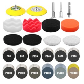 133 Piece Polishing Attachment Cordless Screwdriver Car Set - Polishing Sponges Pads, 75 mm Sanding Discs Wet Sandpaper, Polishing Set for Polishing Machine for Polishing, Grinding, Waxing