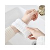 Lumina D Microfiber Wristbands for Face Washing - Sleeve Wetting Prevention (2P) White 2P