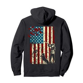 Duck Hunting Distressed Patriotic American Flag gift Hunters Pullover Hoodie