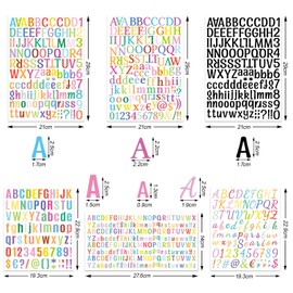 15 Sheets Letter Stickers, Letter Stickers, Colourful Vinyl Letter Stickers, Large Small and Numbers, Letter Number Stickers for Gifts, Congratulations Card, Scrapbooking