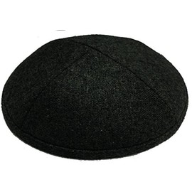 A1 Skullcap Wool Fabric Kippot Single or Bulk Kippah Optional Custom Imprinting Inside for Your Speacial Event … Black