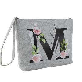 Blisswave Kosmetiktasche mit Namen, Gefühlt Personalisierte Kosmetiktasche von A Bis Z, Hochwertiger Metallreißverschluss, Exquisites Druckdesign, Gefüttert, Personalisierte Geschenke Frauen Mädchen