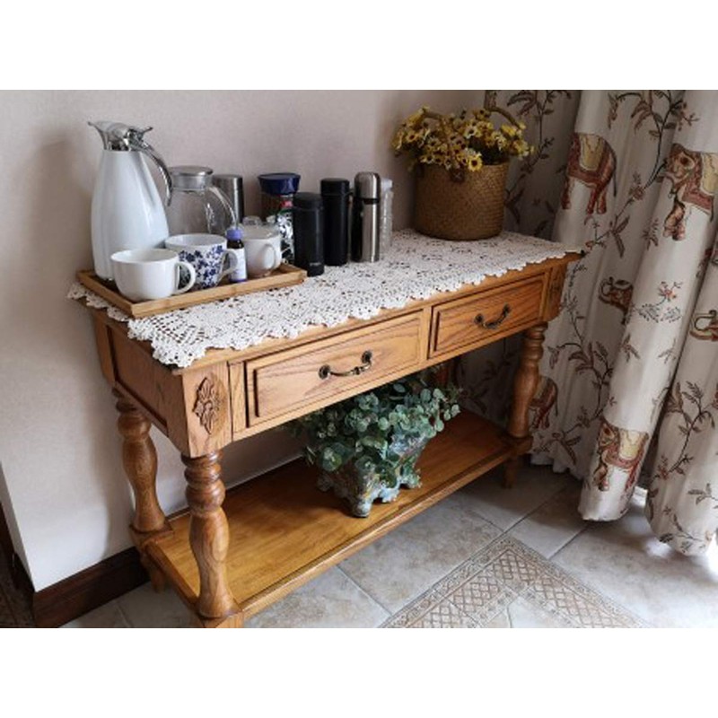 Damanni Rectangular Cotton Handmade Crochet Lace Table Runner Doilies Table