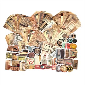 200PCS Vintage Scrapbooking Supplies Pack, Aesthetic Scrapbook Sticker Paper Art Journaling Kit for Bullet Junk Journals,Planner,Cottagecore Decor Gifts (Retro Letters)