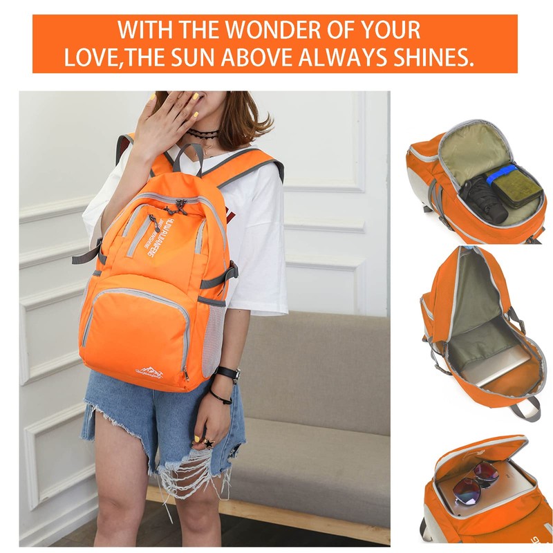 Lywencom Hiking Backpack,30l sporty lightweight folding waterproof ultralight backpack for