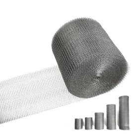 5" X 100 ft 304 Stainless Steel Mesh, Wire Mesh for Plants, Hole Fill Fabric Gap Blocker, Double Layer Metal Mesh Roll, Flexible Stretchy for Garden House and DIY (C-5" X 100 ft)