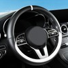 Black & White Leather Steering Wheel Cover, Steering Wheel Cover