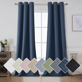 Aiyufeng Nika - Cortinas 100  opacas de 45 pulgadas de largo, juego de 2 paneles de cortinas grises de 45 pulgadas de largo, aislamiento térmico