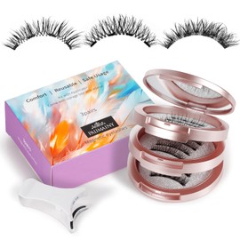 Palimainy Magnetic eyelashes,3pairs,3styles,natural look,wispy,magnetic eyelashes with applicator,No glue needed,Reusable，Waterproof Easy to apply