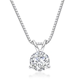Raivari Moissanite Pendant Necklace,1ct D Color VVS1 Lab Created Diamond 18K Gold Plated Necklace Gifts For Women