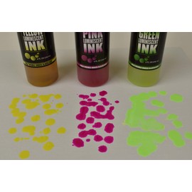 Opticz Daytime Visible Luminescent UV Blacklight Reactive Marking Ink (3 Color Variety Pack, 8 Ounce)