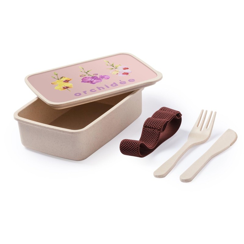 Fabulous Lunch Box Lunchbox mit Besteck, Rosa – Orchidee Blumen