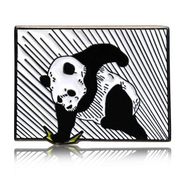 Don Flyee C0052 Sasa Diet Panda Pin Pin Butterfly Clutch Alloy