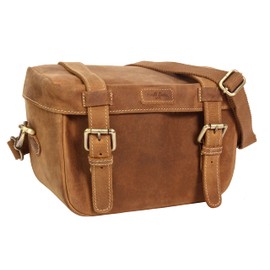 Gusti Rene P. Handlebar Bag Leather with Plate Handlebar Bag Shoulder Bag Waterproof Brown Leather