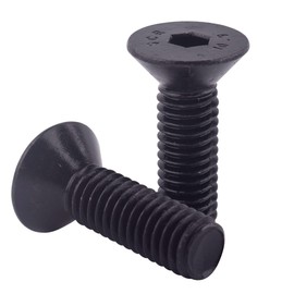 KOSJETHAS #10-24 x 1-1/4" Socket Cap Flat Head Countersunk Screws Bolts, Alloy Steel Grade 10.9 Black Oxide, Allen Hex Drive, Full Coarse Thread UNC, Pack of 30
