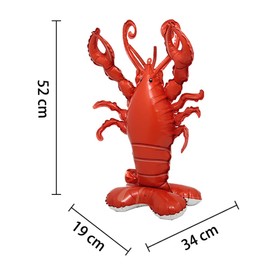 Selfstand 3D Animal Fox Koala Lion Elephant Panda Cow Rabbit dinosaur Triceratops Stegosaurus Baby shower Ball Foil Balloons Birthday Party Baby Shower Decorations Kids Toys (Base Lobster)