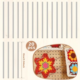 Coopay Stainless Steel Rod Pins for Blocking Board Crochet, Granny Square Tensioner Accessories - 20 Pieces Rod Pins 10 cm Long, Smooth Bar Pins for Blocking Board Crochet, Knitting and Crochet