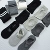 Cross-Band Non-Slip Pilates & Yoga Toe Socks Pilates Full Toe Socks=Black 2ea