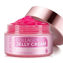 Collagen Jelly Cream, Face Collagen Cream with Niacinamide and Hydrolyzed Collagen, Boost Skin Elasticity Hydration, Reduce Fine Lines and Dullness, All Skin Types Korean Skin Care 100ml