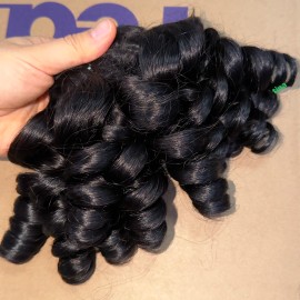 USAshippng Raw Burmese Curly Human Hair Unprocessed Indian Raw Hair Indian Curly Bouncy Curly Natural Human Hair Loose Curlycolor: Fumi Curly, Stretched Length: 22"