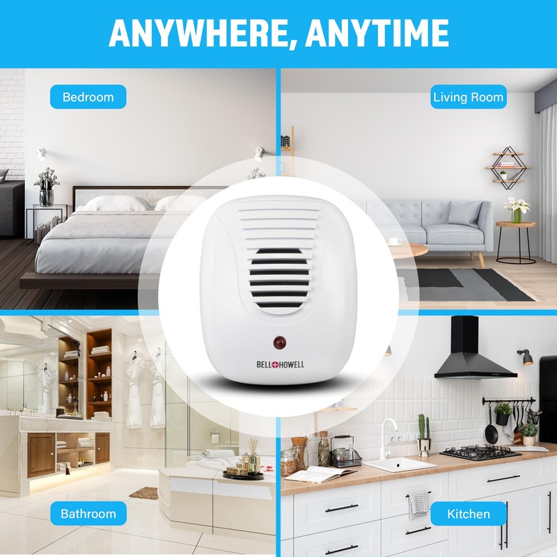 Bell+Howell Upgraded 2025 Ultrasonic Pest Repeller Indoor 4 Pk, Mice