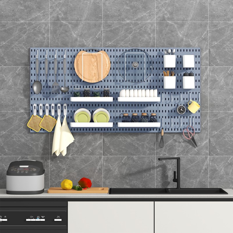 VEOFEMLEA Pegboard Combination Kit, 8 Peg Boards and 30 Accessories