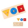 Wooden Shape Puzzles,Geometric Shape Puzzle,Montessori Wood Knob Puzzle,Early Education Toys