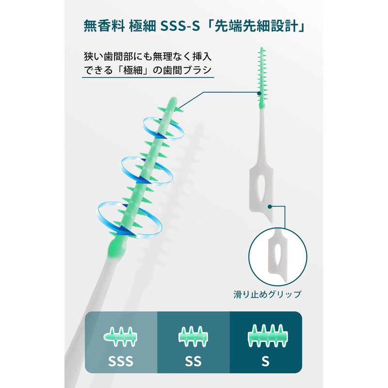 Greenyasar Interdental Brush, Interdental Cleaning, Carrying Case, Extra Fine, Kanbushi,