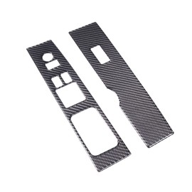TongSheng Soft Carbon Fiber Car Doors 2pcs Look Interior Door armrest Window Switch Panel Cover Sticker for Nissan 350Z 2003 2004 2005 2006 RHD(Black Carbon Fiber)