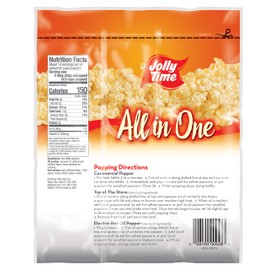 JOLLY TIME All in One Popcorn Kit, Portion Packets with Kernels, Oil and Salt for Movie Theater or Air Popper Machines (18 pack, 12oz Kettle)