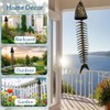 Fish Wind Chime, Fish Skeleton Wind Chime, Durable Metal Fish