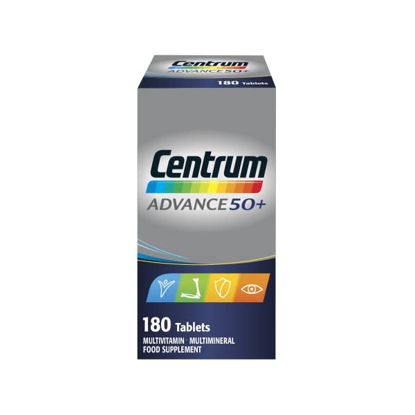 Centrum Advance 50+ Multivitamin & Mineral Tablets, 24 essential nutrients including Vitamin D, Complete Multivitamin Tablets, 180 tablets