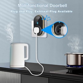 LIOTOIN Wireless Door Bell Waterproof Induction Doorbell, No Contact Required,Doorbell Chime with Extra Socket,Easy to Install,Operating Range of 1000 Feet, Suitable for Home Office Classroom