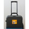 Staring Yorkshire Terrier [Yorkie] Steel Blue Dog Sticker Orange Back