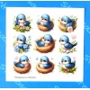Stickasaurus Wrecks Blue Birds & Nests Mini Sticker Sheet
