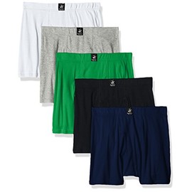 Beverly Hills Polo Club Men's Men's 5 Pack Comfort Boxer Brief Underwear, Green/Black/Navy/White/Grey Heather, Medium