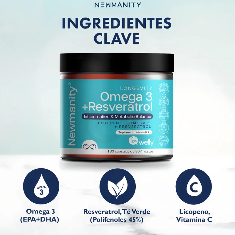 Suplemento en cpsula Newmanity Omega 3 de Omega 3 Resveratrol