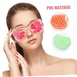 KOMBIUDA Reusable Gel Ice Eye Mask Fruit Shape Eye Cover Masks for Sleep Hot/cold Therapy for