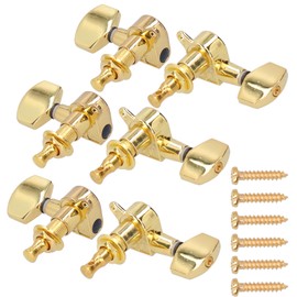 3 Left3 Right Guitar Tuning Pegs Machine Heads Tuner Electric Instrument with Screw(Gold )