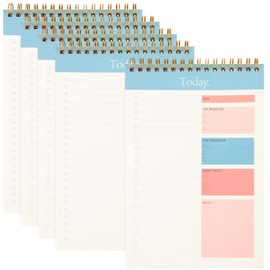 5 Pack A5 To Do List Pad, YUENPUN 50 Sheets Daily Planner Notepad Undated Tear Off, Spiral Bound To Do List Note Pad, Checklist Notepad for Organized Work, Study, Daily Things