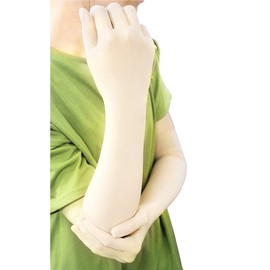 JAMOR Ultrathin Five-Finger Gloves Seamless Anti-Hook Bridal Wedding Gloves Sun Gloves Long Transparent Gloves Breathable Comfort Soft Wedding Outdoor Driving Party (Flesh)