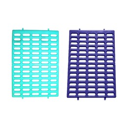 Saguaro Acres Rabbit and Small Animal Cage Resting Mat for Wire Floored Cages 2 Pack (Purple & Teal)